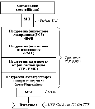 Физический уровень 100Base-TХ - двухпарная витая пара